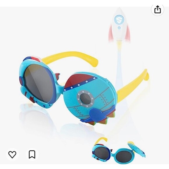 Sunglasses Kids Astronaut Blue Kid Polarized Sunglasses Party Favors Flip Up OC1 - Picture 1 of 7